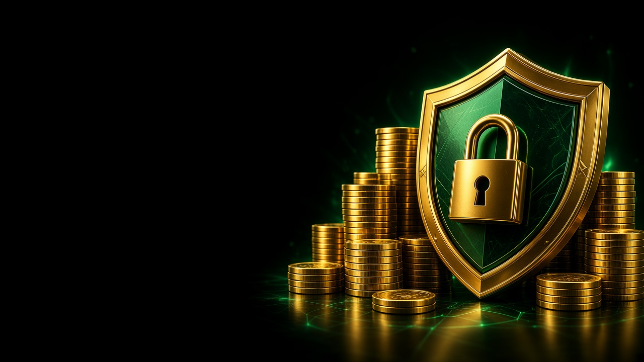 Gold coins and a locked shield representing the liquidity reserve